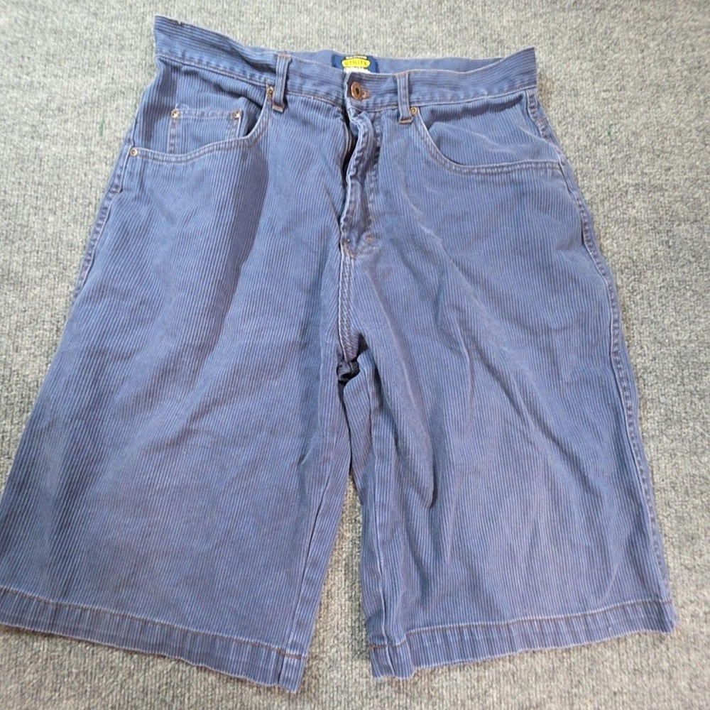 Utility Shorts Mens 34 Blue Corduroy Bermuda Regular Fit Casual Workwear Summer